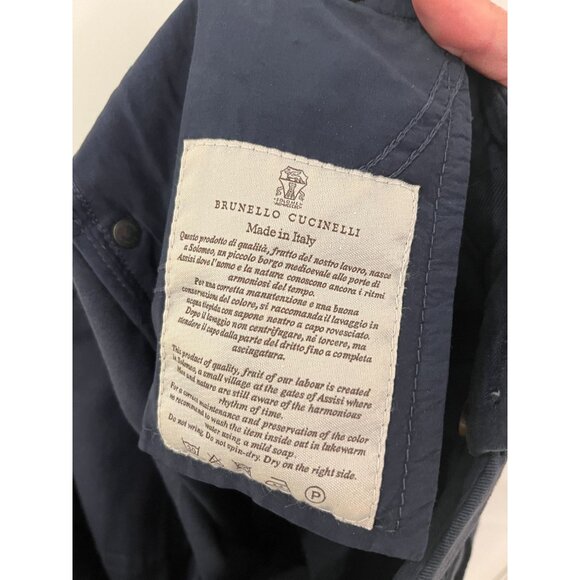 Brunello Cucinelli Twill Casual Chino Women's 5 Pocket Blue Pants Size 8 - Picture 12 of 15